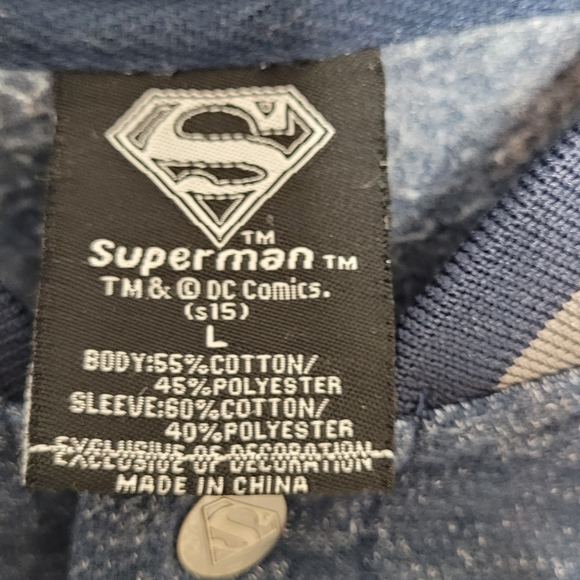 Superman Varsity Sweater Jacket Mens L - Picture 4 of 5